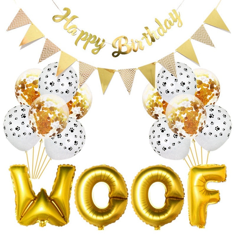 2020 Happy Birthday Banners Set Pet Birthday Party Theme Aluminum Foil Balloon Decoration For Home Dogs Cats Supplies