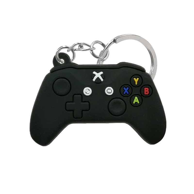 1PCS PVC new style Game Machine Keychain & Keyring Cute Gamepad Joystick Key Chain Keychains Bag Car Hanging fit men boy keys