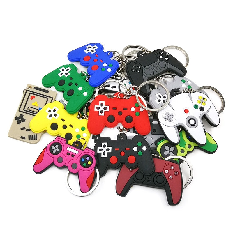 1PCS PVC new style Game Machine Keychain & Keyring Cute Gamepad Joystick Key Chain Keychains Bag Car Hanging fit men boy keys