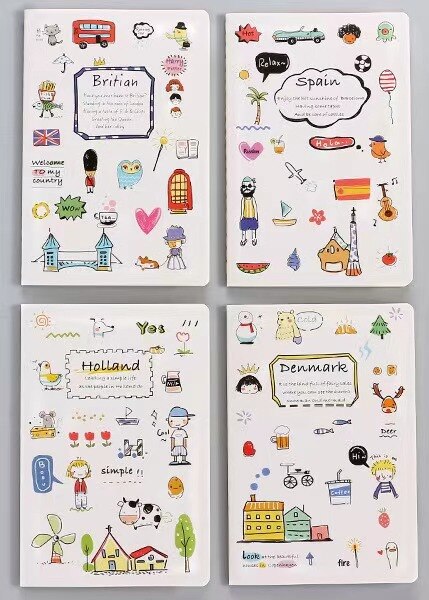 4 pcs/Lot A5 Notebook 30 Sheets Kawaii Stationery Cute Notepad Diary Book Journal Record Office School Supplies For Kids Gifts