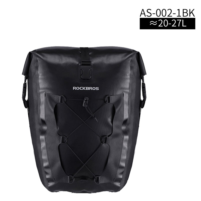 ROCKBROS Waterproof Bike Bag 27L Travel Cycling Bag Basket Bicycle Rear Rack Tail Seat Trunk Bags Pannier MTB Bike Accessories