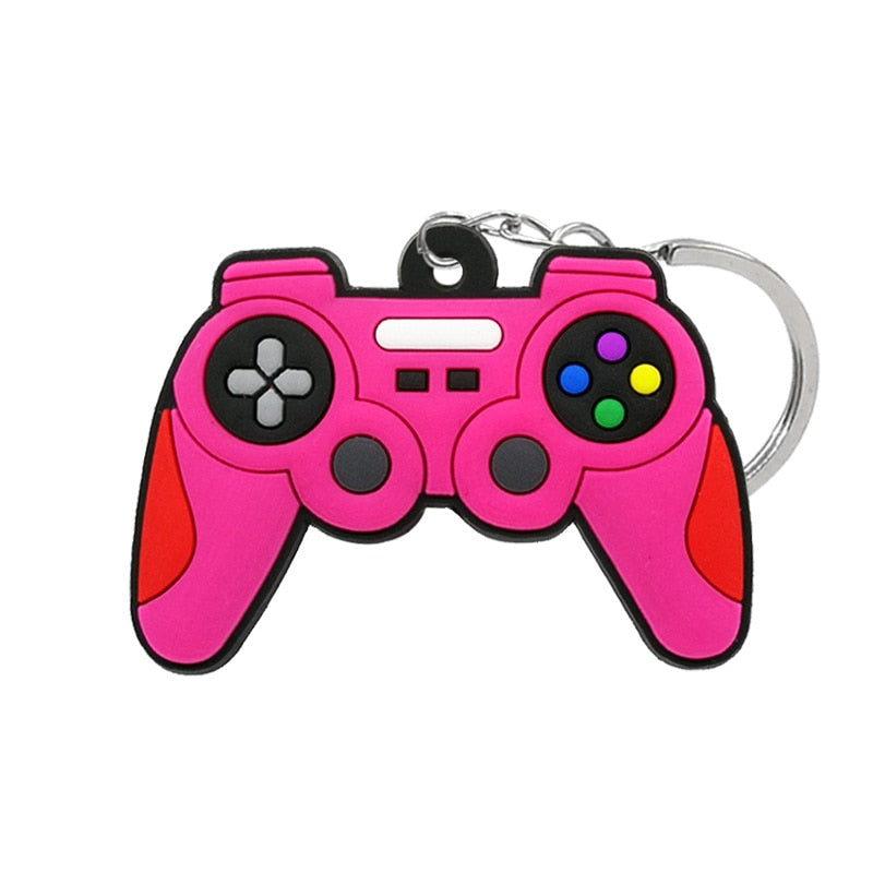 1PCS PVC new style Game Machine Keychain & Keyring Cute Gamepad Joystick Key Chain Keychains Bag Car Hanging fit men boy keys