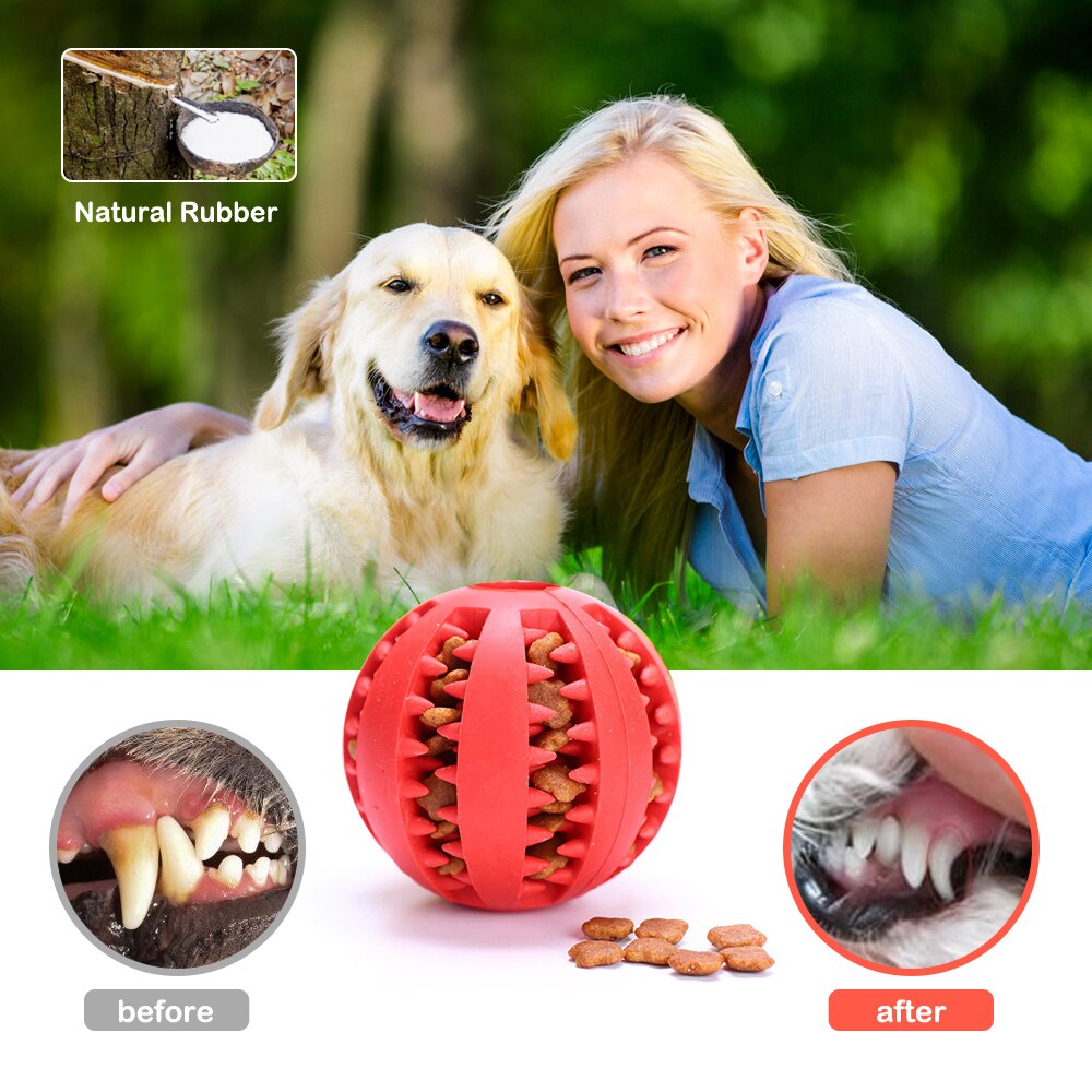 Dog Toys Stretch Rubber Leaking Ball Funny Interactive Pet Tooth Cleaning Balls Bite Resistant Chew Toys 5cm/6cm/7cm/9cm/11cm