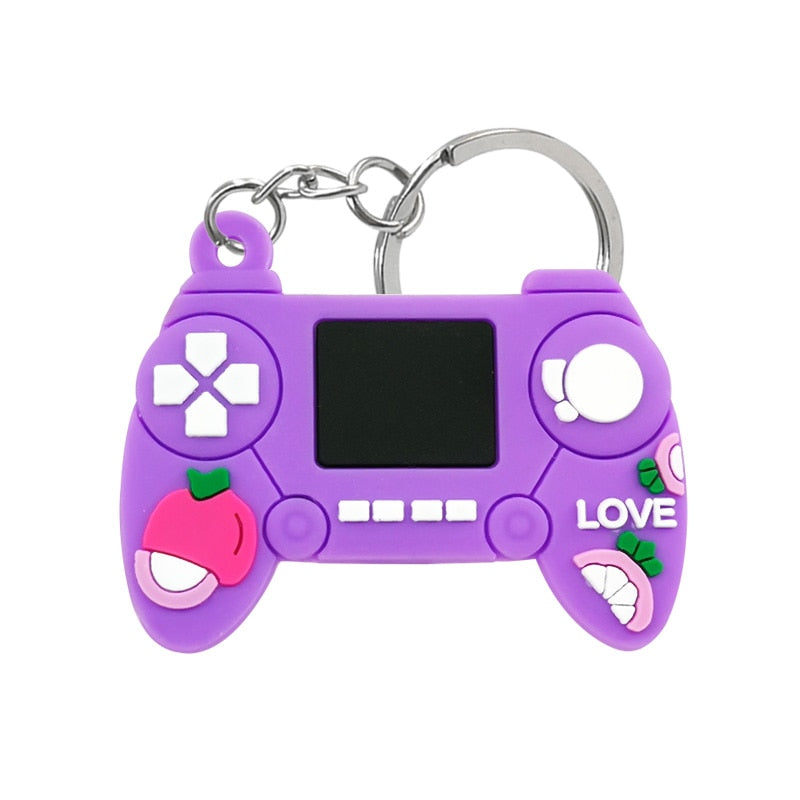 1PCS PVC new style Game Machine Keychain & Keyring Cute Gamepad Joystick Key Chain Keychains Bag Car Hanging fit men boy keys