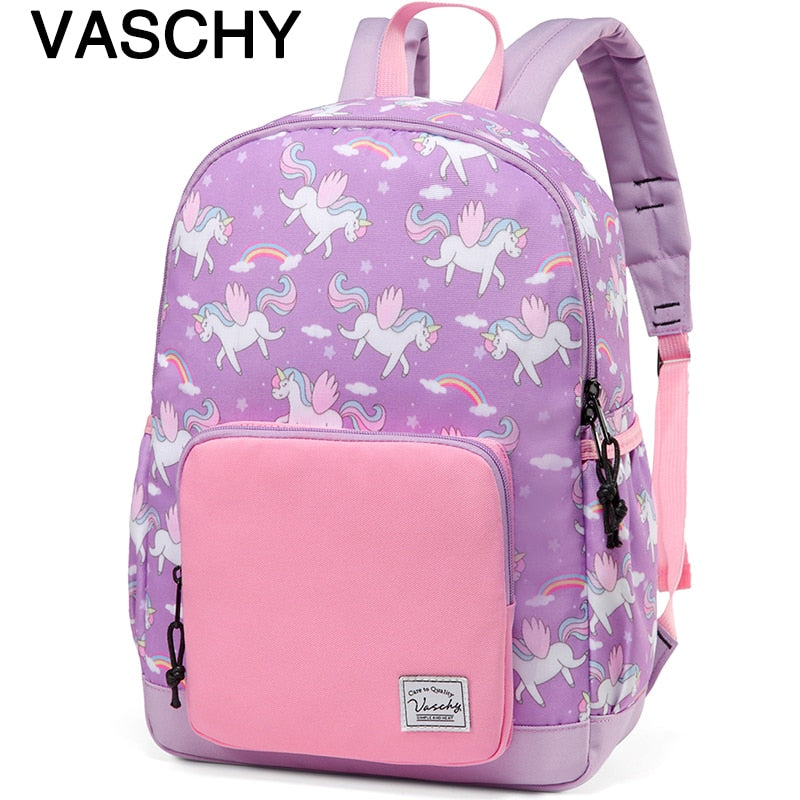 VASCHY Children Backpack Kids School Bags Kindergarten Preschool Backpack Cartoon Backpack for Girls Boys With Chest Strap