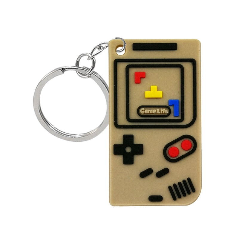 1PCS PVC new style Game Machine Keychain & Keyring Cute Gamepad Joystick Key Chain Keychains Bag Car Hanging fit men boy keys