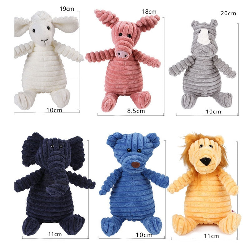 Corduroy Dog Toys for Small Large Dogs Animal Plush Dog Squeaky Toy Puppy Chew Toys Bite Resistant Pet Toy For Dogs Squeaker