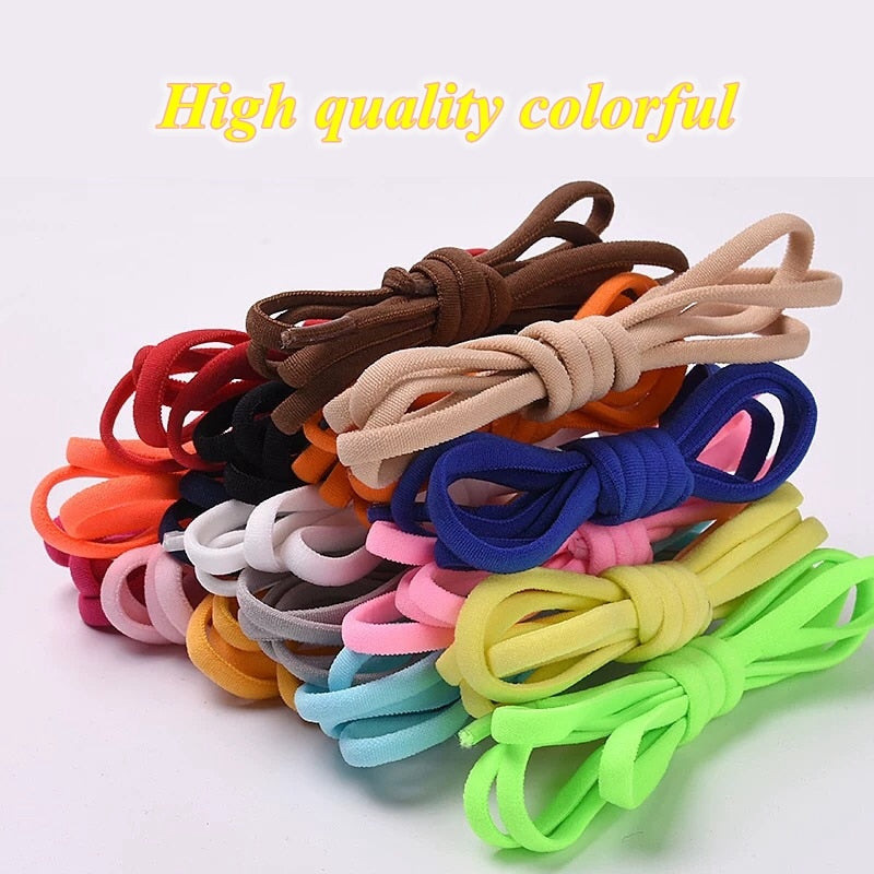 Semicircle No Tie Shoelaces Elastic Shoe laces Sneakers shoelace Metal Lock Lazy Laces for Kids and Adult One size fits all shoe