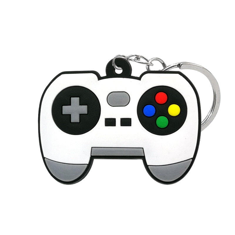 1PCS PVC new style Game Machine Keychain & Keyring Cute Gamepad Joystick Key Chain Keychains Bag Car Hanging fit men boy keys