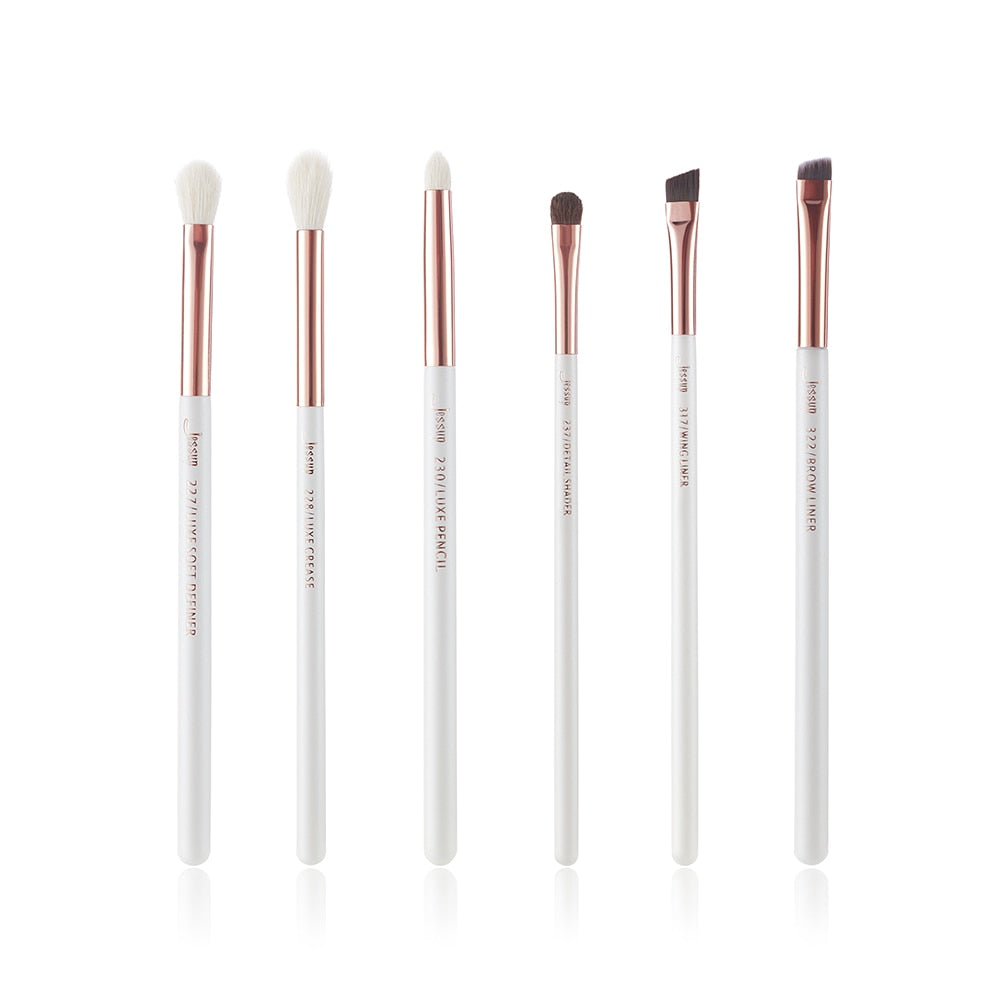 Jessup Professional Makeup brushes set ,6- 25pcs Makeup brush Natural Synthetic Foundation Powder Highlighter Pearl White T215