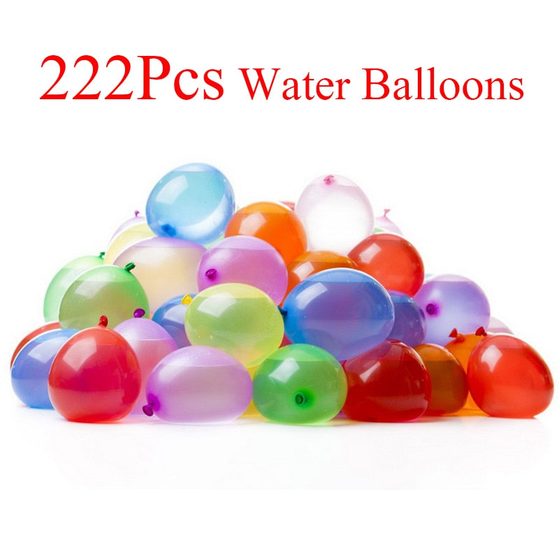 222PCS Magic Water Balloons Launcher Water Bombs Swimming Pool Beach Toys For Kids  Balloon 3 Person Launchers War Game