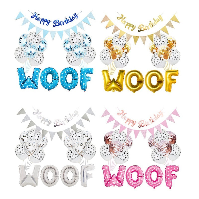 2020 Happy Birthday Banners Set Pet Birthday Party Theme Aluminum Foil Balloon Decoration For Home Dogs Cats Supplies