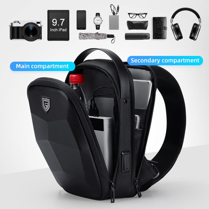 Fenruien 2021 New Creative Crossbody Bag For Men Waterproof Anti-theft Men's Shoulder Bag Multifunction USB Charging Chest Bags