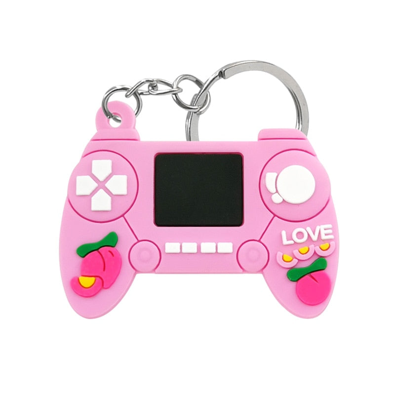 1PCS PVC new style Game Machine Keychain & Keyring Cute Gamepad Joystick Key Chain Keychains Bag Car Hanging fit men boy keys