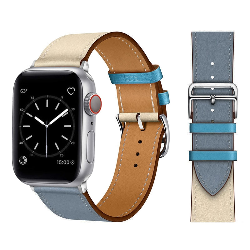 Leather Strap For Apple Watch Band 49mm 44mm 40mm 41mm 38mm 42 Single Tour Bracelet Correa iWatch Ultra Serie 3 4 6 SE 7 8 45mm