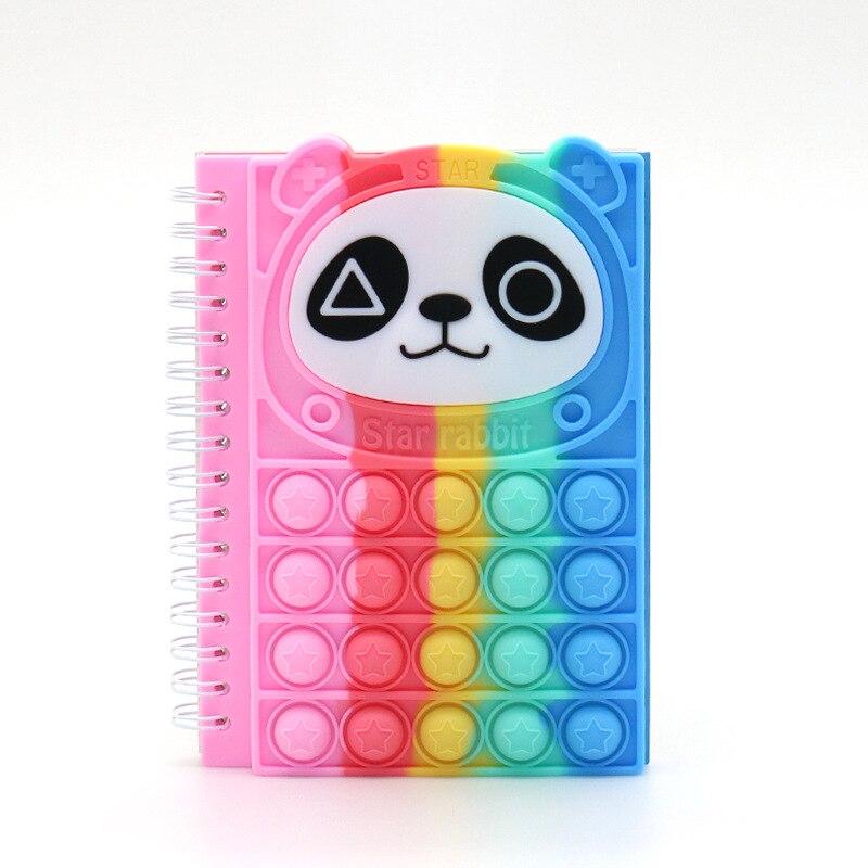 Kawaii Notebook Pop Its Notebook Silicone Pop Cover Note Pads Fidget Sensory Toys Mini Journal School Supplies Kids Stationery