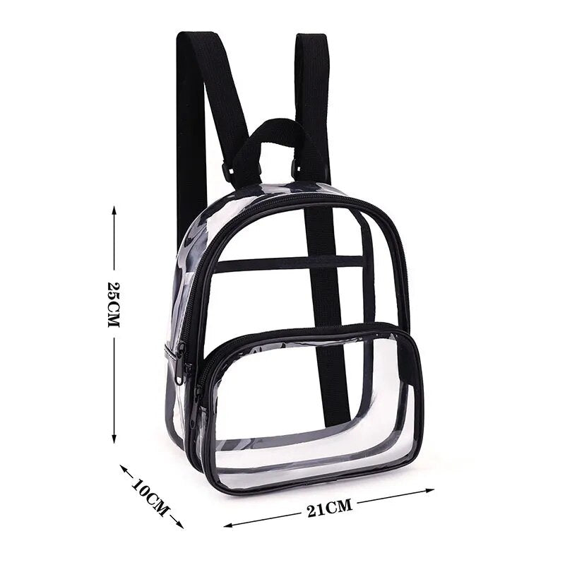 Transparent Pvc Waterproof Outdoor Women Backpacks Men Knapsack Students School Bags Female Casual Travel Rucksack Clear Bag