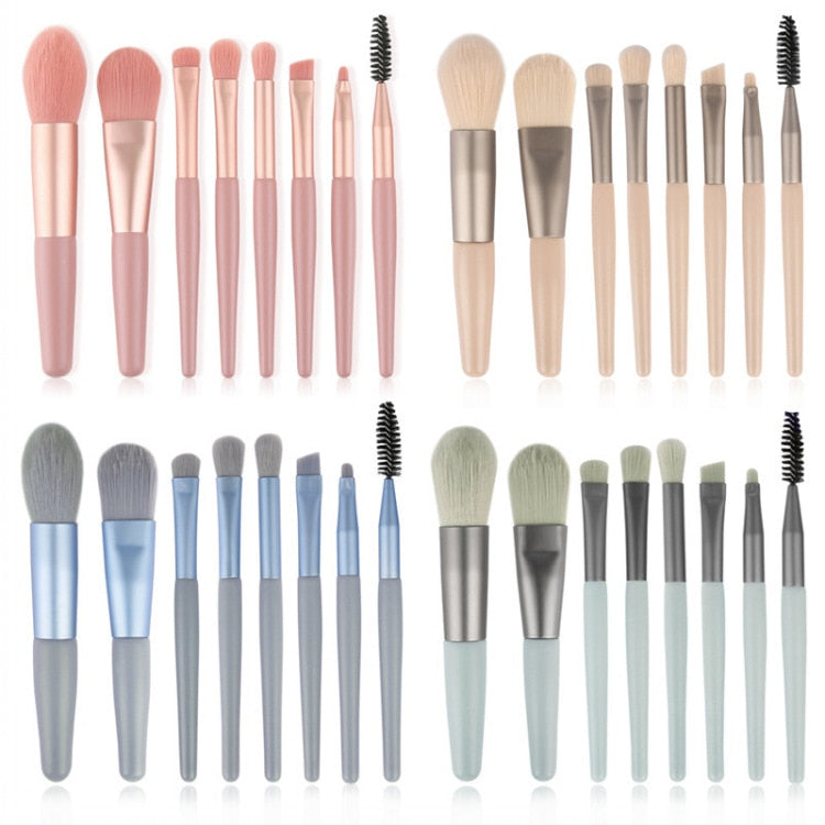 Makeup Brush Set Eyeshadow Concealer Loose Powder Brush Blending Makeup Brushes Cute Mini Professional Beauty Cosmetic Tool 8pcs