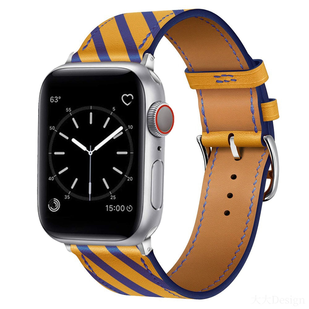 Leather Strap For Apple Watch Band 49mm 44mm 40mm 41mm 38mm 42 Single Tour Bracelet Correa iWatch Ultra Serie 3 4 6 SE 7 8 45mm