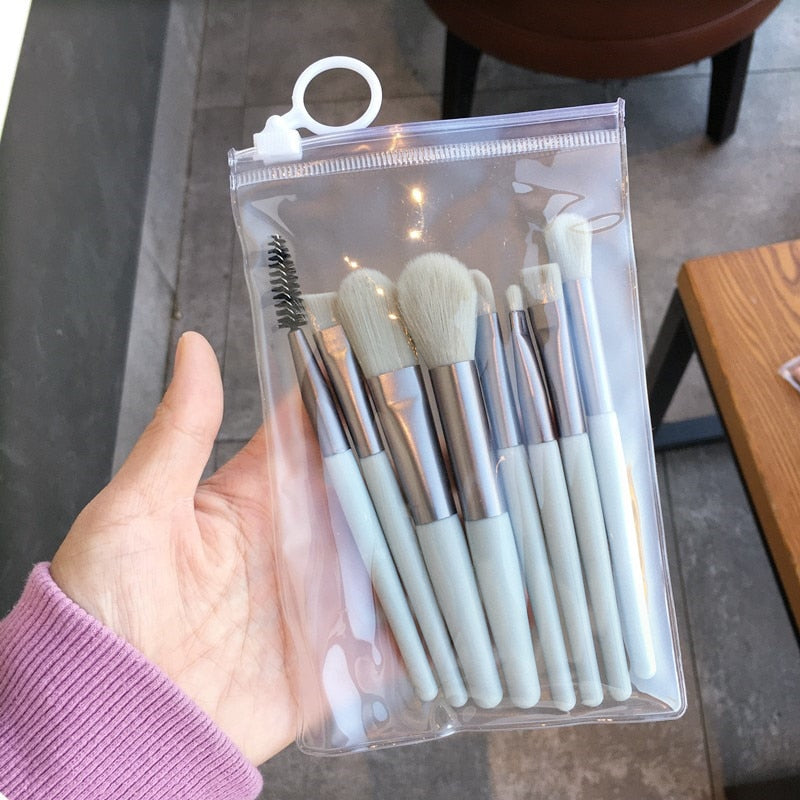 Makeup Brush Set Eyeshadow Concealer Loose Powder Brush Blending Makeup Brushes Cute Mini Professional Beauty Cosmetic Tool 8pcs