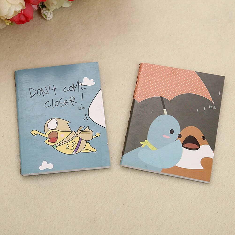 2pcs Retro Notepad Book Korean Lovely Cartoon Image Notebook Vintage For Kids Stationery Kawaii Journal Diary Notebook