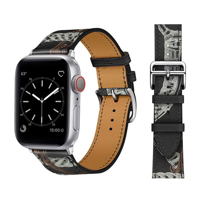 Leather Strap For Apple Watch Band 49mm 44mm 40mm 41mm 38mm 42 Single Tour Bracelet Correa iWatch Ultra Serie 3 4 6 SE 7 8 45mm