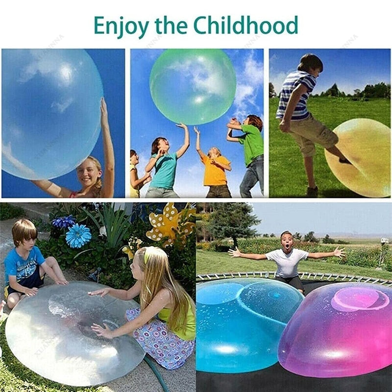 Inflatable Water Bubble Balloon Ball Soft Rubber Ball Outdoor Beach Pool Ball for Outdoor Indoor Party Play Gifts for Kids