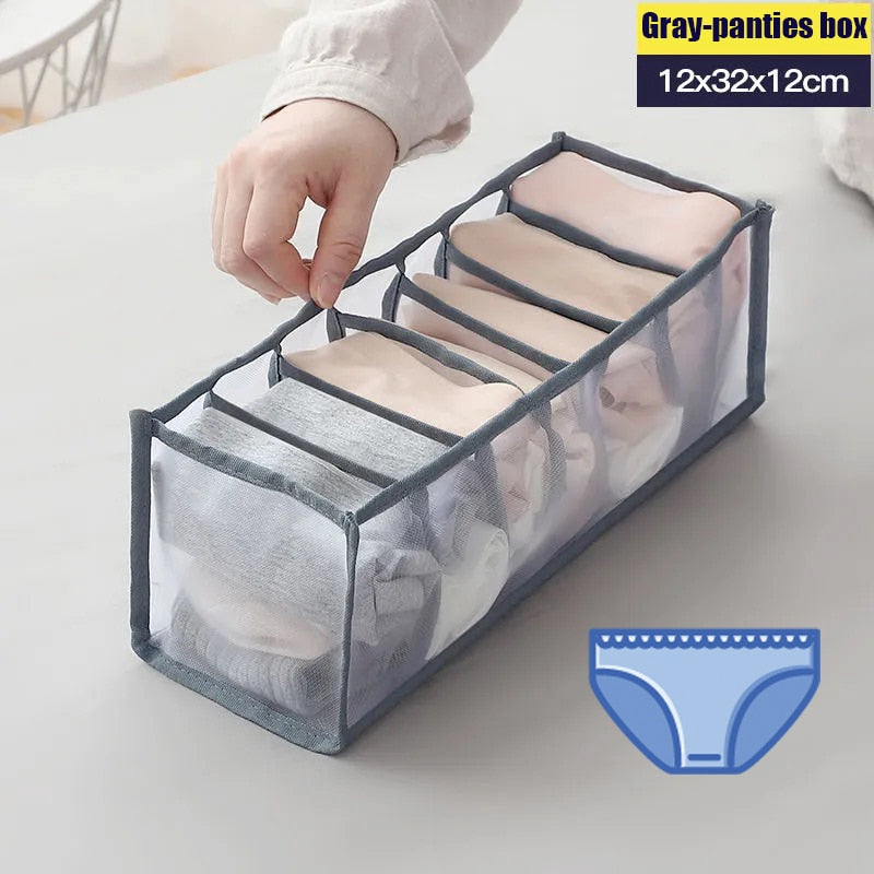 Jeans Compartment Storage Box Closet Clothes Drawer Mesh Separation Box Stacking Pants Drawer Divider Can Washed Home Organizer