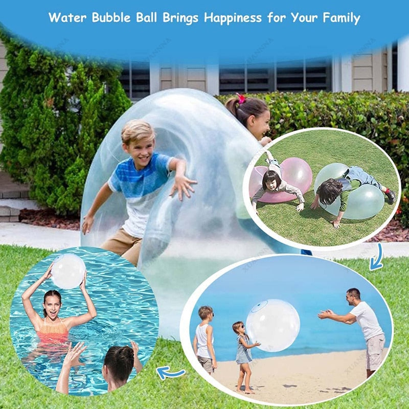 Inflatable Water Bubble Balloon Ball Soft Rubber Ball Outdoor Beach Pool Ball for Outdoor Indoor Party Play Gifts for Kids