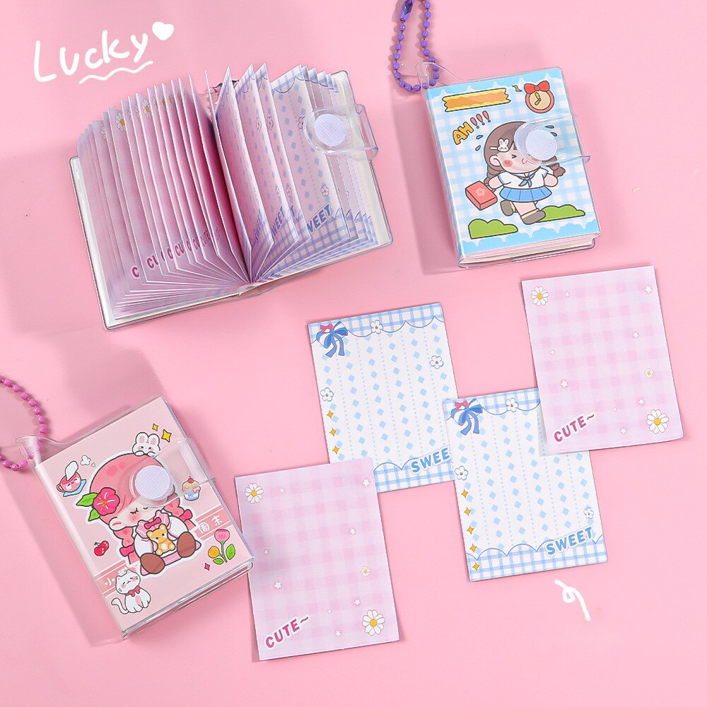 2pcs Cute Mini Notebook Kawaii Color Page Diary Agenda Planner Korean Stationery Journal Notepad Kids Gifts Office Supplies