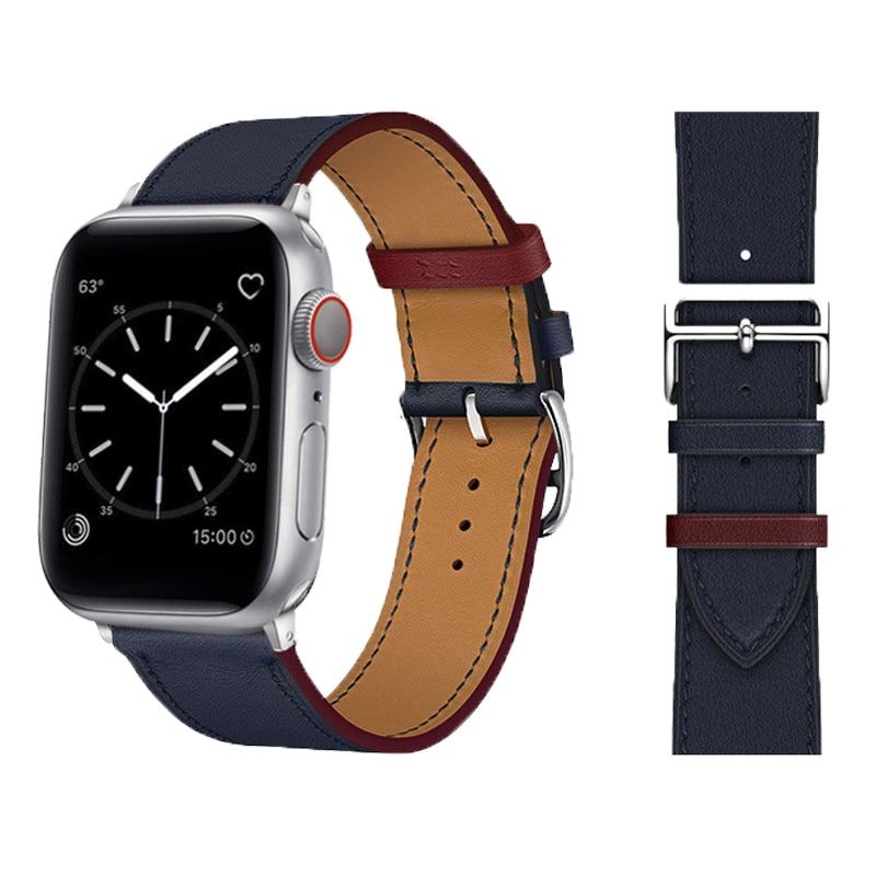 Leather Strap For Apple Watch Band 49mm 44mm 40mm 41mm 38mm 42 Single Tour Bracelet Correa iWatch Ultra Serie 3 4 6 SE 7 8 45mm