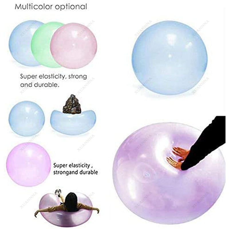 Inflatable Water Bubble Balloon Ball Soft Rubber Ball Outdoor Beach Pool Ball for Outdoor Indoor Party Play Gifts for Kids