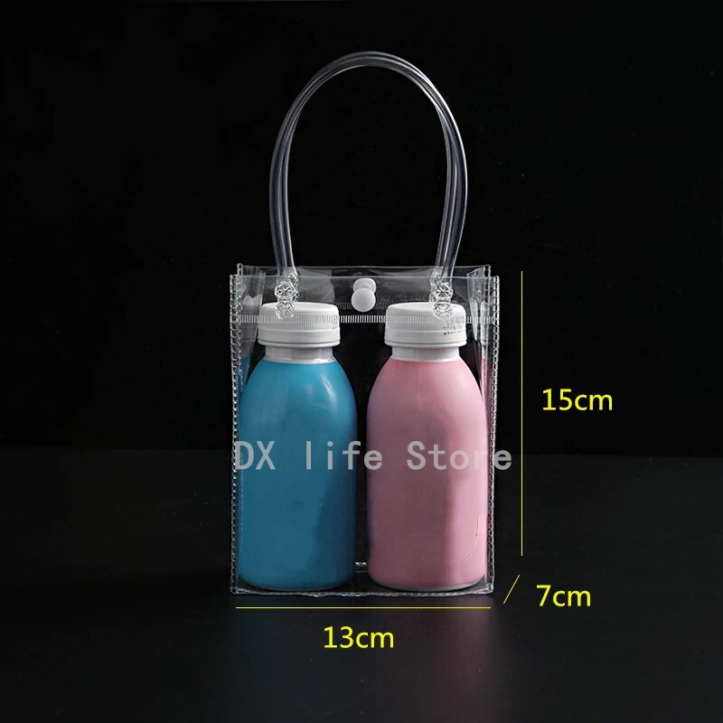 10/20pcs Clear Tote Waterproof Bag Reusable PVC Clear Shopping Bag Shoulder Handbag Environmentally Travel Storage Bag Shoes Bag