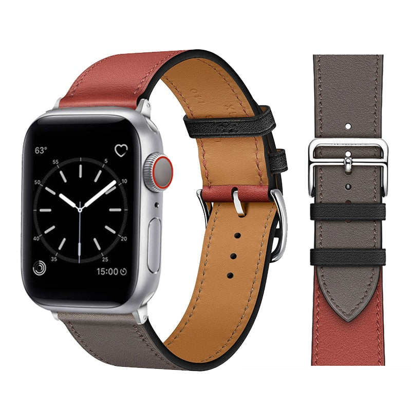 Leather Strap For Apple Watch Band 49mm 44mm 40mm 41mm 38mm 42 Single Tour Bracelet Correa iWatch Ultra Serie 3 4 6 SE 7 8 45mm