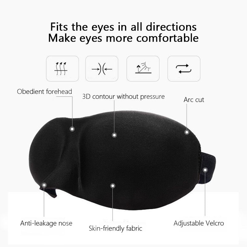 3D Sleep Mask Natural Sleeping Eye Mask Eyeshade Cover Shade Eye Patch Women Men Soft Portable Blindfold Travel Eyepatch 1Pcs