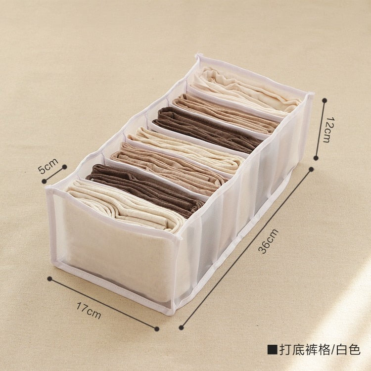 Jeans Compartment Storage Box Closet Clothes Drawer Mesh Separation Box Stacking Pants Drawer Divider Can Washed Home Organizer