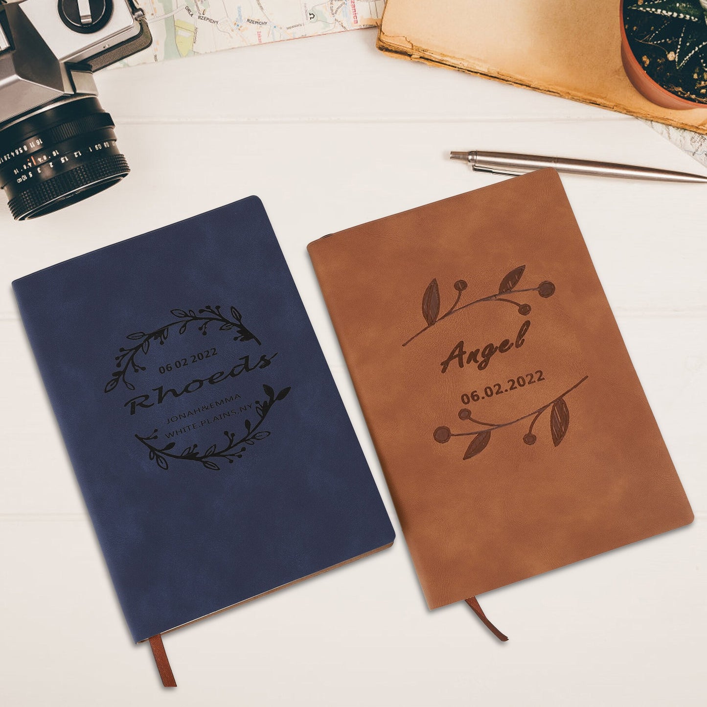 Customized DIY Leather Notebooks Soft Cover Business A5 Journals for Journal Personalized Graduation School Starts Kids Gifts