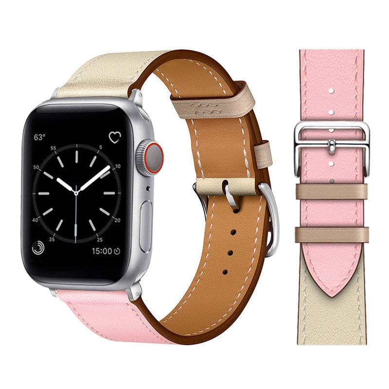 Leather Strap For Apple Watch Band 49mm 44mm 40mm 41mm 38mm 42 Single Tour Bracelet Correa iWatch Ultra Serie 3 4 6 SE 7 8 45mm