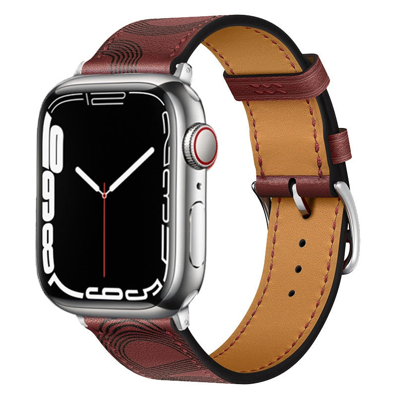 Leather Strap For Apple Watch Band 49mm 44mm 40mm 41mm 38mm 42 Single Tour Bracelet Correa iWatch Ultra Serie 3 4 6 SE 7 8 45mm