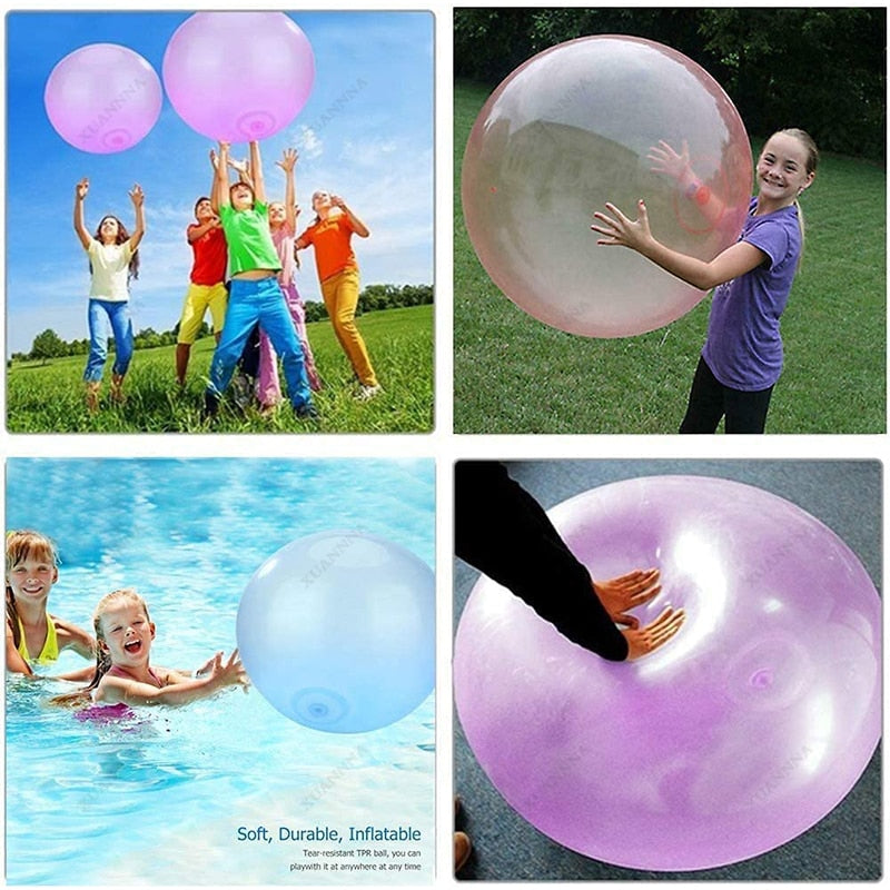 Inflatable Water Bubble Balloon Ball Soft Rubber Ball Outdoor Beach Pool Ball for Outdoor Indoor Party Play Gifts for Kids