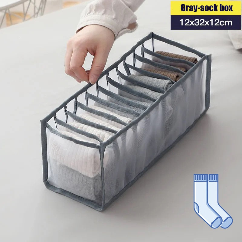 Jeans Compartment Storage Box Closet Clothes Drawer Mesh Separation Box Stacking Pants Drawer Divider Can Washed Home Organizer