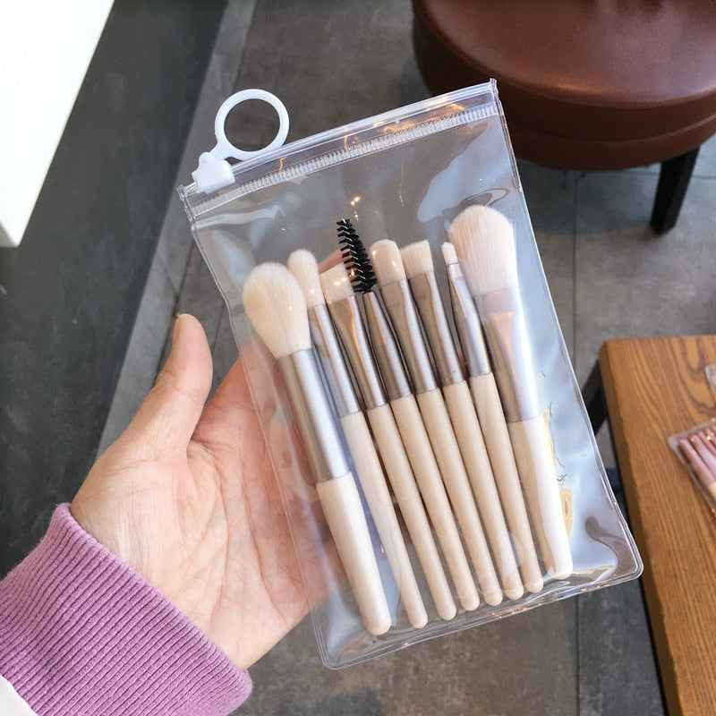 Makeup Brush Set Eyeshadow Concealer Loose Powder Brush Blending Makeup Brushes Cute Mini Professional Beauty Cosmetic Tool 8pcs