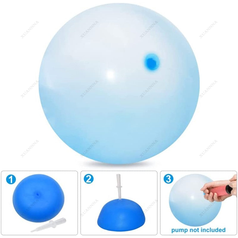 Inflatable Water Bubble Balloon Ball Soft Rubber Ball Outdoor Beach Pool Ball for Outdoor Indoor Party Play Gifts for Kids