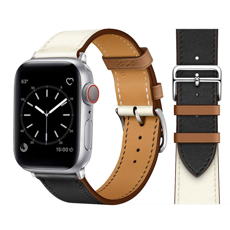 Leather Strap For Apple Watch Band 49mm 44mm 40mm 41mm 38mm 42 Single Tour Bracelet Correa iWatch Ultra Serie 3 4 6 SE 7 8 45mm