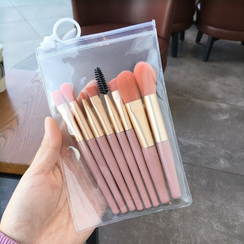 Makeup Brush Set Eyeshadow Concealer Loose Powder Brush Blending Makeup Brushes Cute Mini Professional Beauty Cosmetic Tool 8pcs