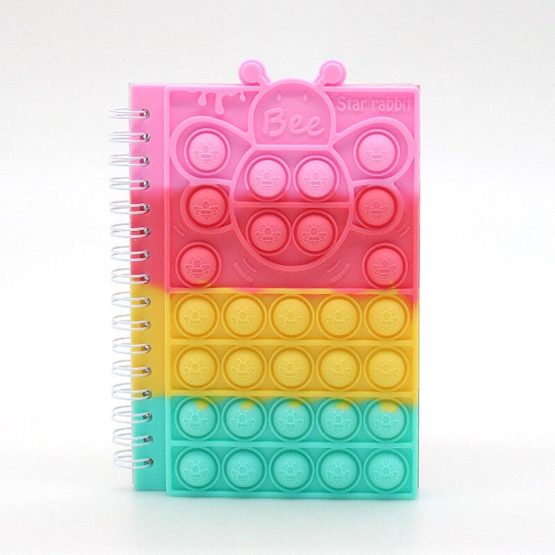 Kawaii Notebook Pop Its Notebook Silicone Pop Cover Note Pads Fidget Sensory Toys Mini Journal School Supplies Kids Stationery