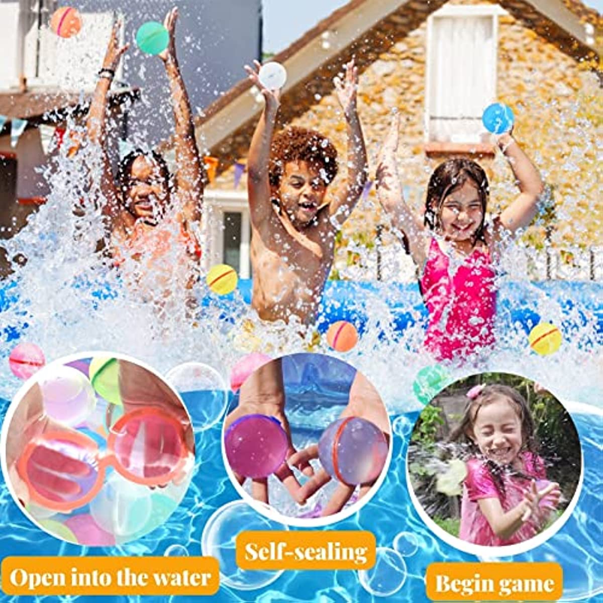 Magnetic Reusable Water Balloon Quick Fill Self Sealing Water Bomb Water Balloons  Splash Balls for Kid Swimming Pool