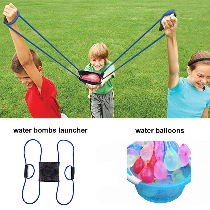 222PCS Magic Water Balloons Launcher Water Bombs Swimming Pool Beach Toys For Kids  Balloon 3 Person Launchers War Game