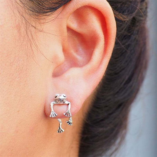 Cute Frog Earrings For Women Girls Animal Gothic Stud Earrings Piercing Female Korean Jewelry Brincos