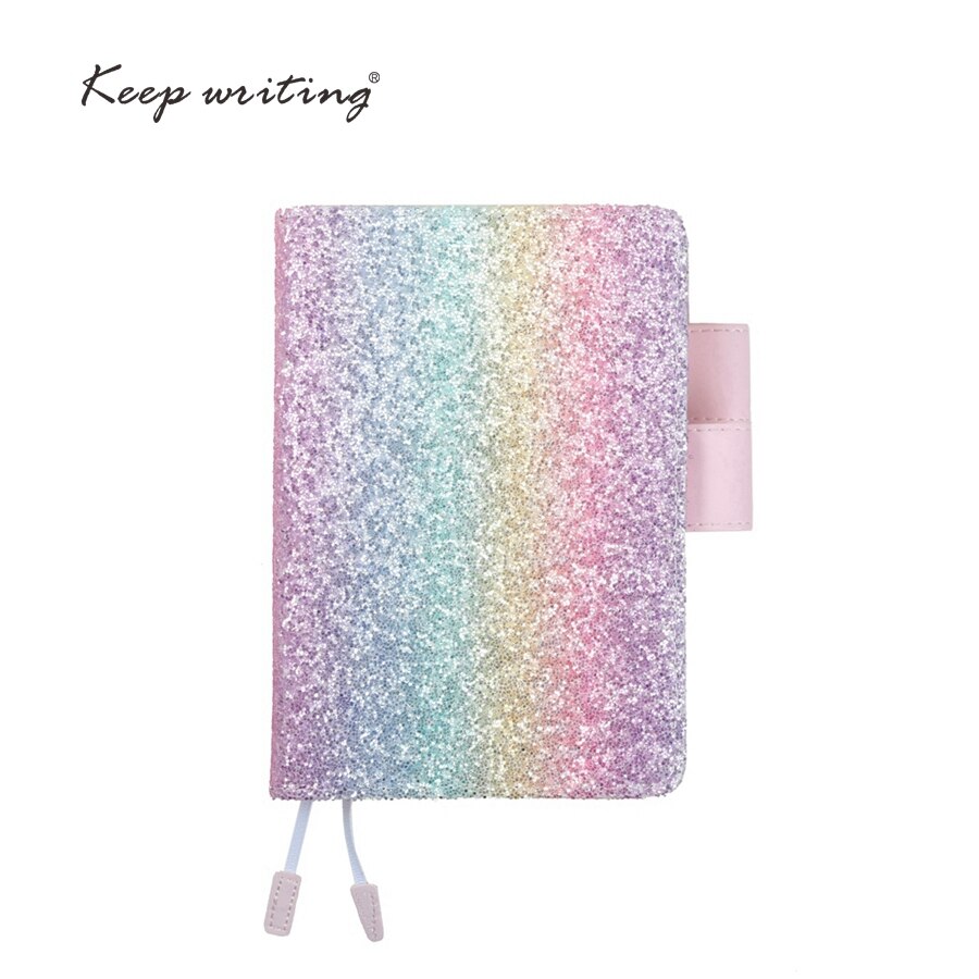 A5 Notebook With 80 Sheets Grid Lined Blank Pages Cute Shining Journals Sequins Diary Planner Stationery for students women Kids